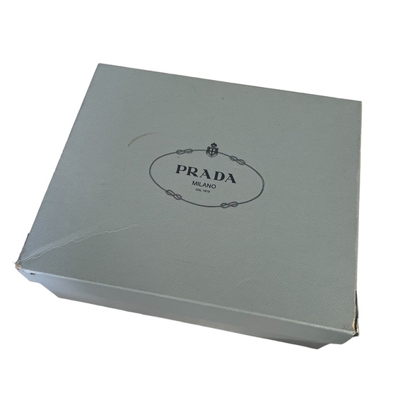 PRADA Albina Black Leather Chunky Block Peep Toe Slingback Heels 38.5 - Picture 2 of 13